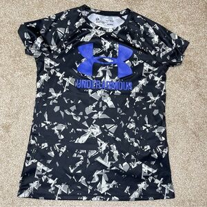 Girls Under Armour Loose Fit HeatGear Short-Sleeve Athletic Shirt Size Large